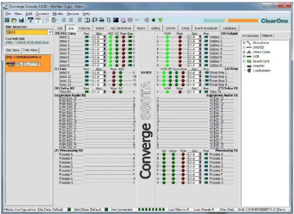 ClearOne Converge SR 1212 - Accessing the Connect Menu - 1