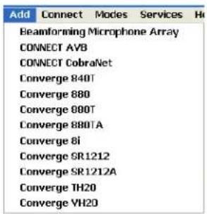 ClearOne Converge SR 1212 - Accessing the Add Menu - 2