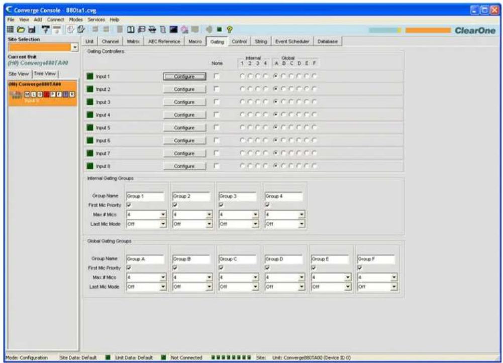 ClearOne Converge SR 1212 - Accessing Gating Groups - 1