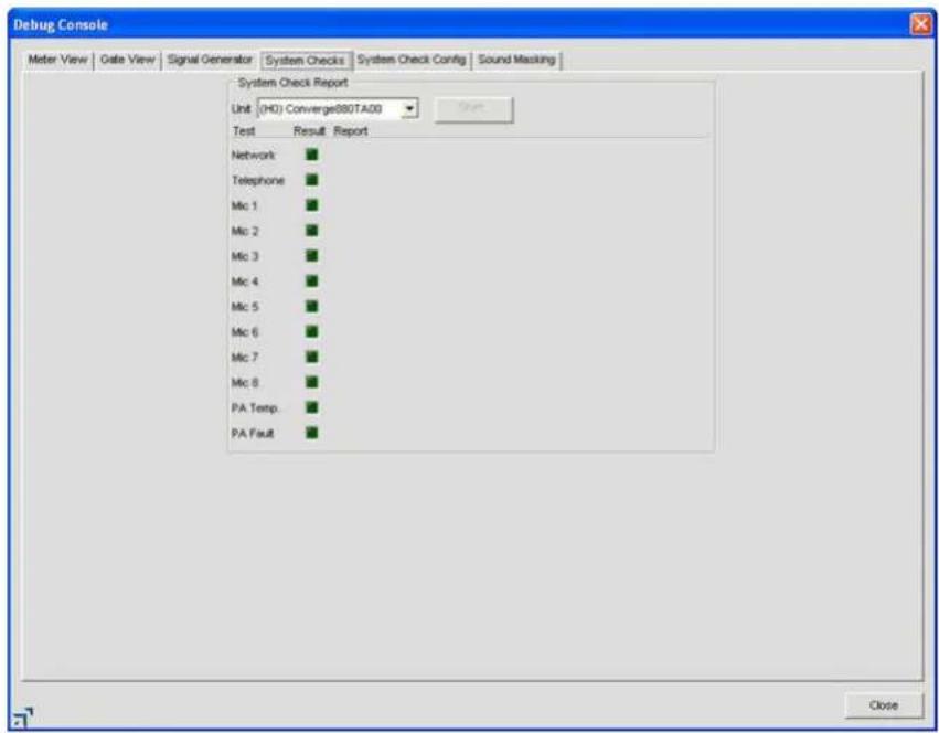 ClearOne Converge SR 1212 - System Checks Tab - 1
