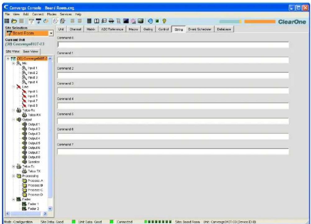 ClearOne Converge SR 1212 - Accessing the String Tab - 1