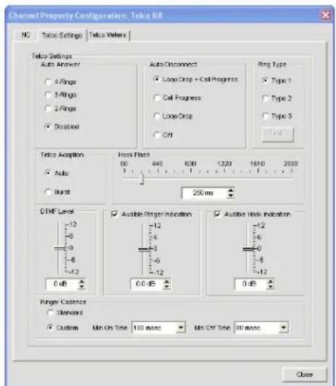 ClearOne Converge SR 1212 - Telco Settings Tab - 1