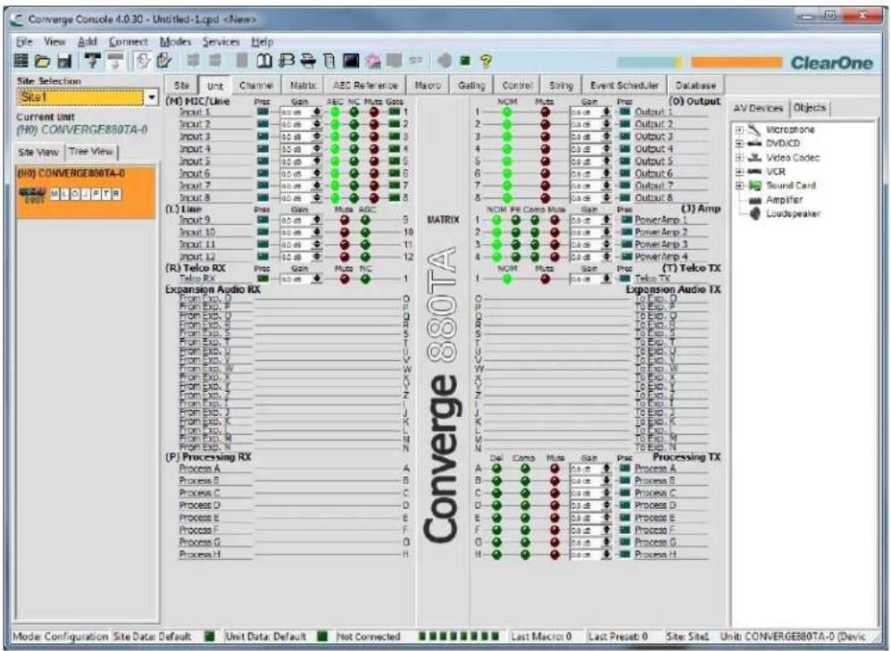 ClearOne Converge SR 1212 - Accessing the Add Menu - 1
