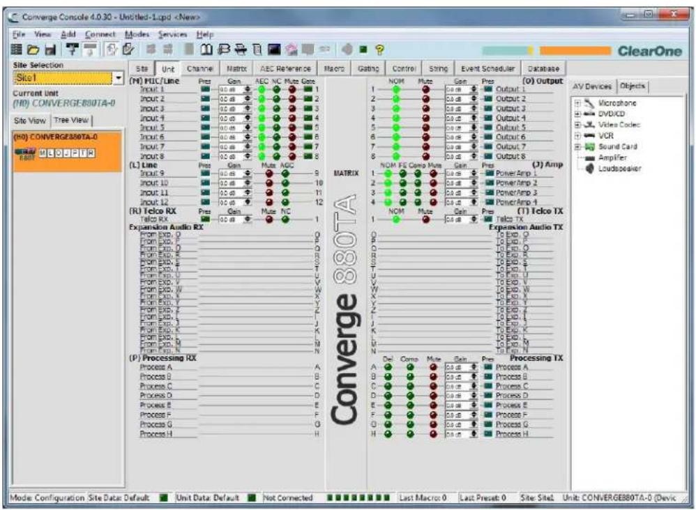 ClearOne Converge SR 1212 - Accessing the View Menu - 1