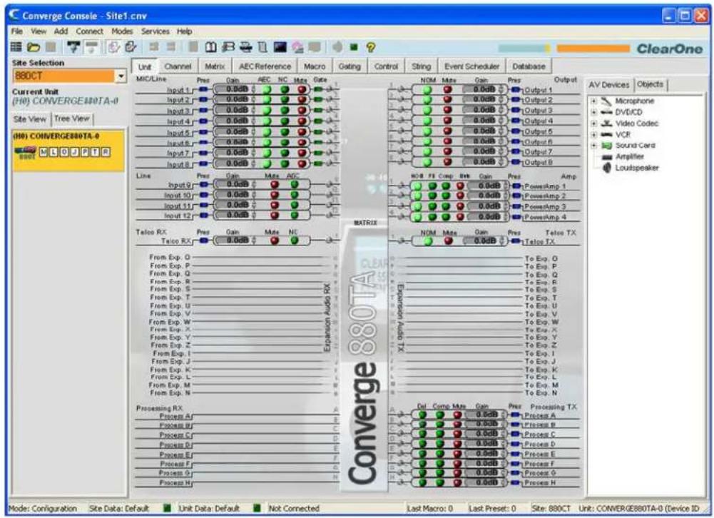 ClearOne Converge SR 1212 - Accessing Site Properties - 1