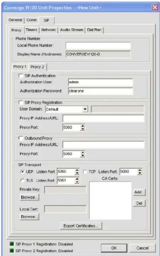 ClearOne Converge SR 1212 - CONVERGE PRO VH20 SITE PROPERTIES - 1