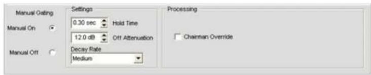 ClearOne Converge SR 1212 - Gate Settings: Manual Gating - 1