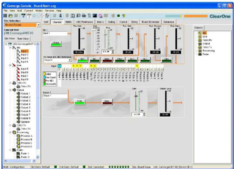 ClearOne Converge SR 1212 - Accessing Mic Input Settings - 1