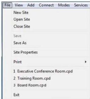 ClearOne Converge SR 1212 - Accessing the File Menu - 2