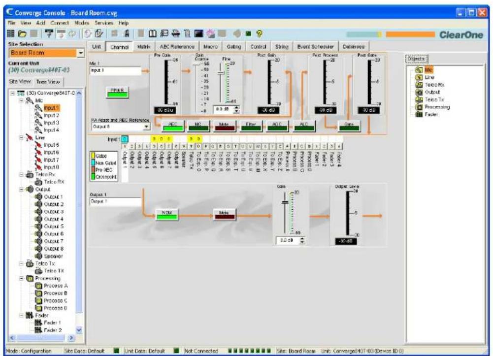 ClearOne Converge SR 1212 - Accessing Channel Gating Configurations - 1