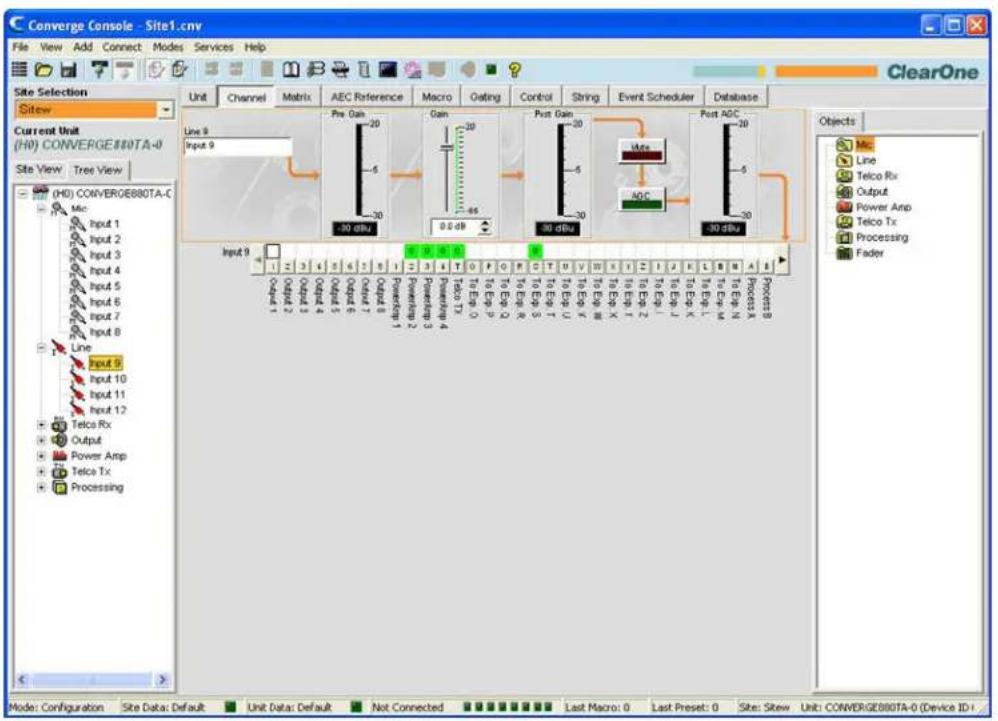 ClearOne Converge SR 1212 - Accessing Line Input Settings - 1