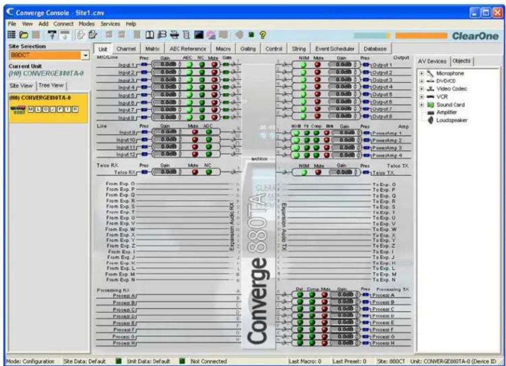 ClearOne Converge SR 1212 - Accessing Drag and Drop Configuration - 1