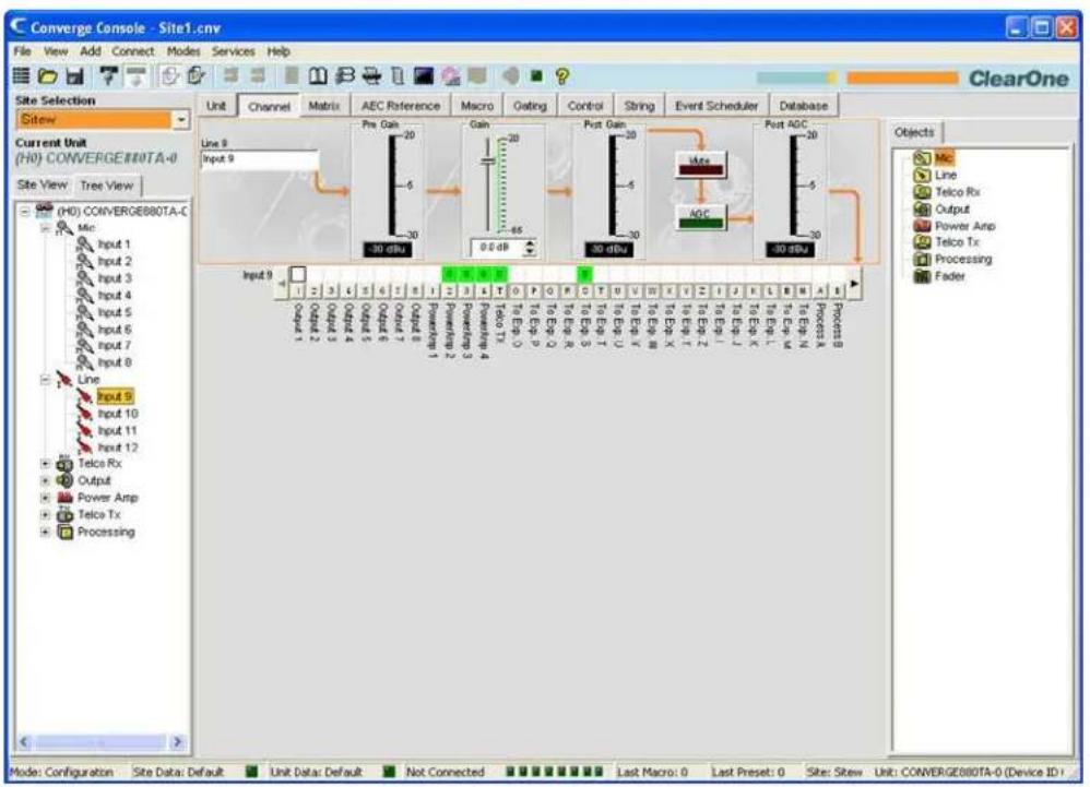 ClearOne PRO 880T - Accessing Line Input Settings - 1