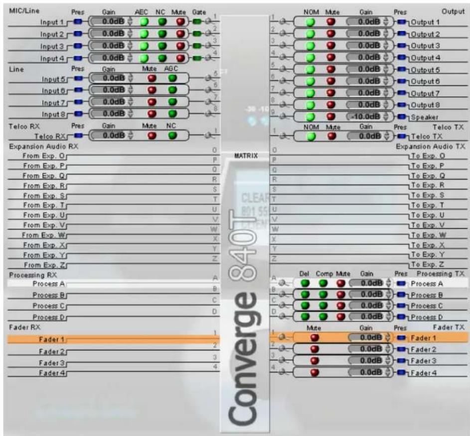 ClearOne PRO 880T - Fader Channel Settings - 1