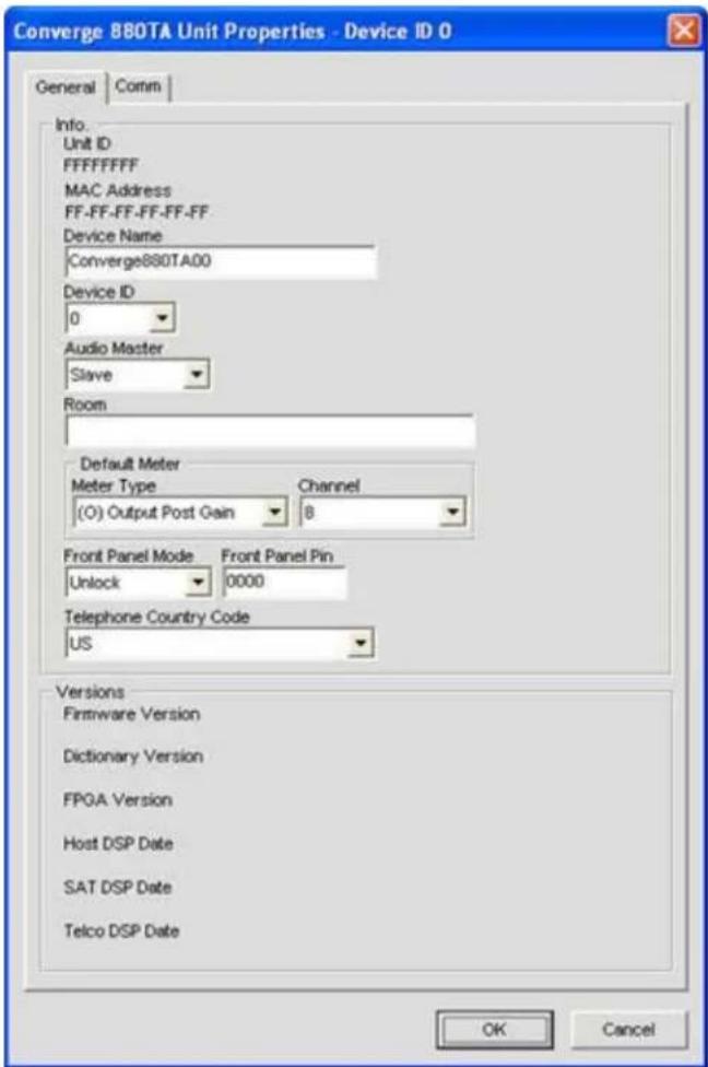 ClearOne PRO 880T - Accessing Unit Properties - 3