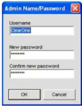 ClearOne PRO 880T - User name/Passwords - 1