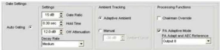 ClearOne PRO 880T - Gating Settings: Auto Gating - 1