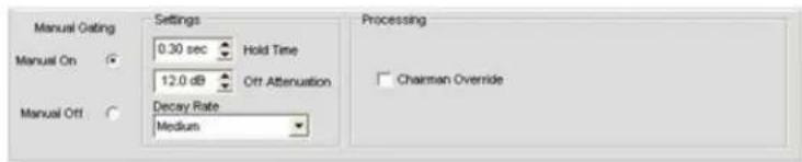 ClearOne PRO 880T - Gate Settings: Manual Gating - 1