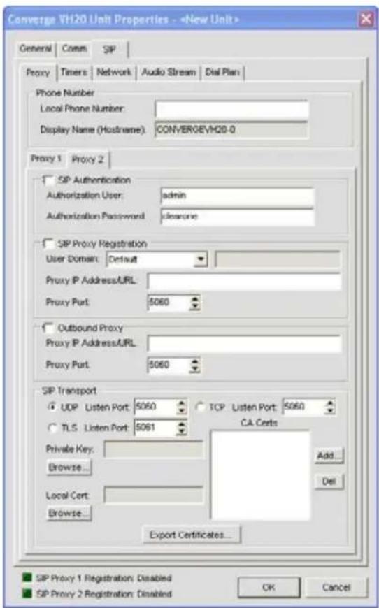 ClearOne PRO 880T - CONVERGE PRO VH20 SITE PROPERTIES - 1