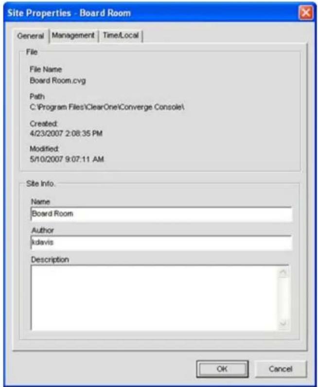 ClearOne PRO 880T - Accessing Site Properties - 3