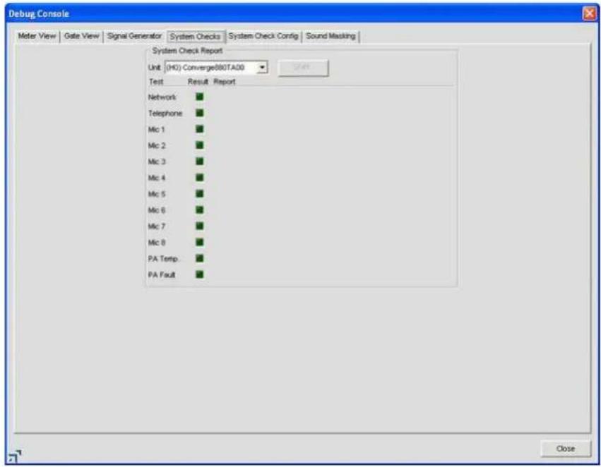 ClearOne PRO 880T - System Checks Tab - 1