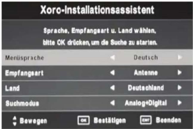 XORO HTC 2442 HD - Xoro Installationsassistent - 1