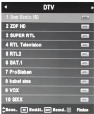 XORO HTC 2442 HD - Senderliste - 1