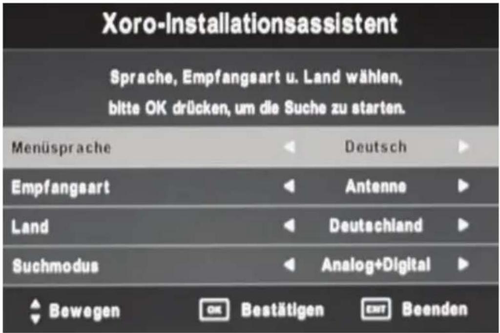 XORO HTC 2442 HD - Xoro Installationsassistent - 2