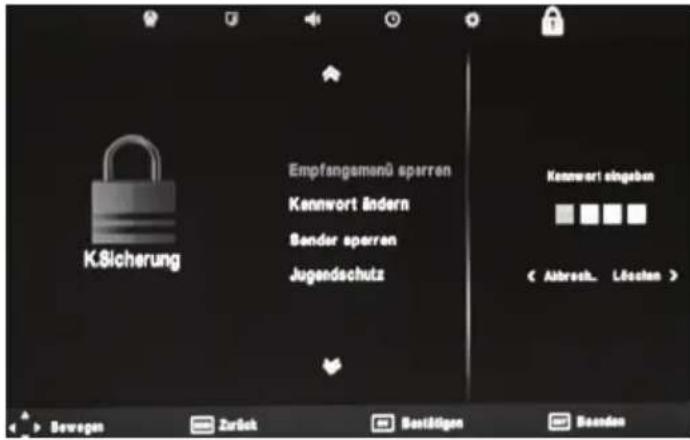 XORO HTC 2442 HD - Empfangsmenü sperren - 1