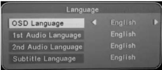Language OSD Language 1st Audio Language 2nd Audio Language Subtitle Language English English English English