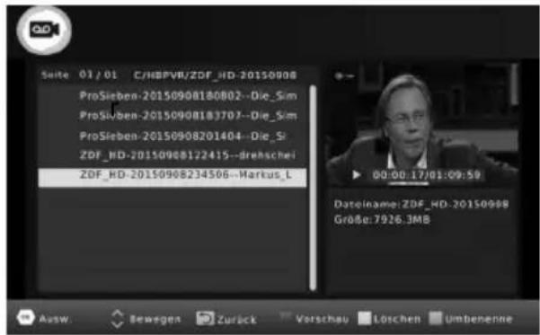 XORO HRS 2610 - Aufnahmeliste - 1