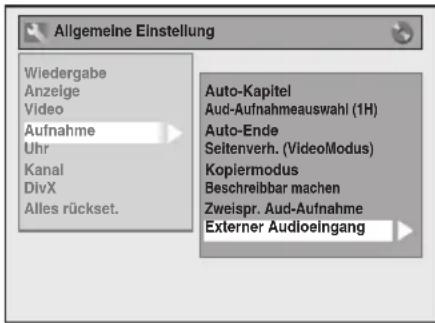 FUNAI W4A-A4180DB - Einstellung des externen Audioeingangs - 2