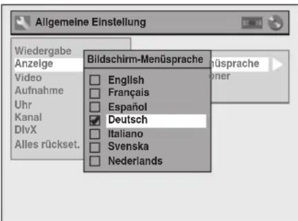 FUNAI W4A-A4180DB - Wahl der Bildschirm-Menüsprache (OSD) - 1