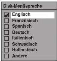 FUNAI W4A-A4180DB - Disk-Menüsprache (Standard: Englisch) - 1