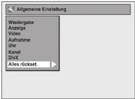 FUNAI W4A-A4180DB - Alles rücksetzen - 1
