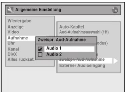 FUNAI W4A-A4180DB - Einstellung zweisprachigen Aufnahmetons - 2