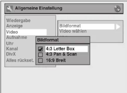 FUNAI W4A-A4180DB - Einstellung des Fernsehbildformats - 2
