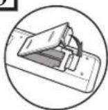 FUNAI T5A-A8482DB - Einlegen der Batterien in die Fernbedienung - 3