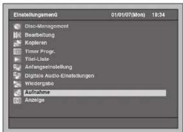 FUNAI T3A-A8182DB - Wählen Sie mit den [Pfeiltasten ∧ / ∨] die Option „Aufnahme“ und drücken Sie dann auf [ENTER]. - 1