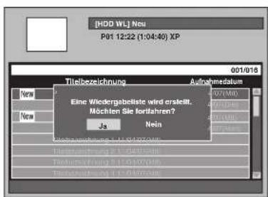 FUNAI T3A-A8182DB - Wählen Sie mit den [Pfeiltasten ∧ / Y die Option „[HDD WL] Neu“ oder „[DVD WL] Neu“ und drücken Sie dann auf [ENTER]. - 4