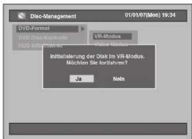 FUNAI T3A-A8182DB - Wählen Sie die Option „Ja“ mit den [Pfeiltasten < / >] und drücken Sie anschließend auf [ENTER]. - 1