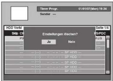 FUNAI T3A-A8182DB - Um eine programmierte Aufnahme aus der Liste zu löschen: - 1