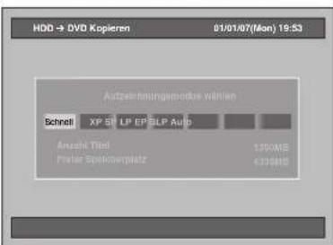 FUNAI T3A-A8182DB - Wählen Sie den gewünschten Aufnahmemodus mit den [Pfeiltasten < / > und drücken Sie anschließend auf [ENTER]. - 1