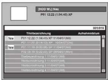 FUNAI T3A-A8182DB - Wählen Sie mit den [Pfeiltasten ∧ / Y die Option „[HDD WL] Neu“ oder „[DVD WL] Neu“ und drücken Sie dann auf [ENTER]. - 2