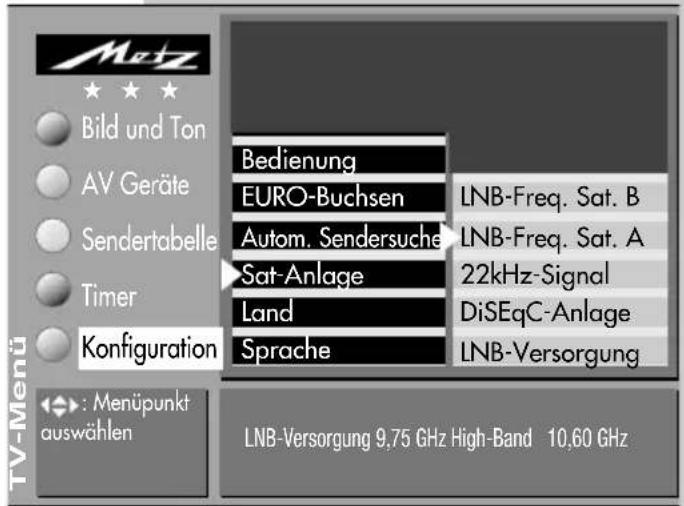 METZ Tiros 63 - LNB-Frequenz einstellen - 1