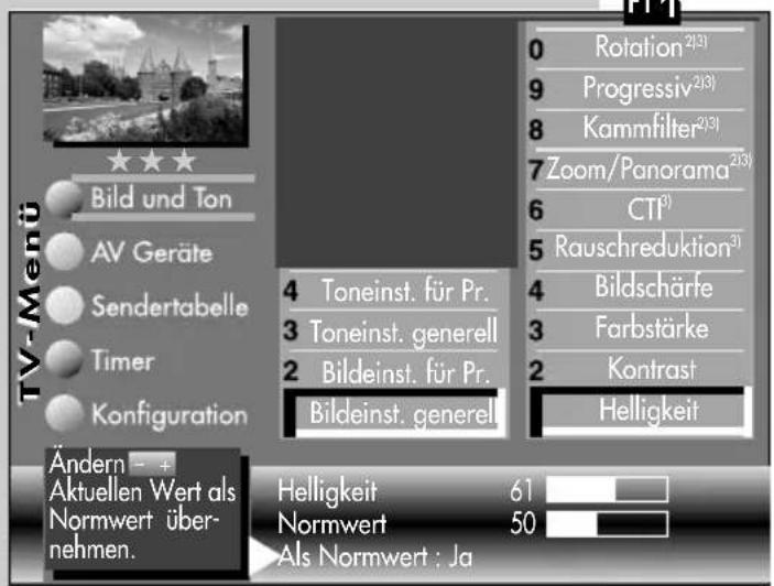 METZ Spectral 84 - Bildeinstellungen aufrufen: - 1