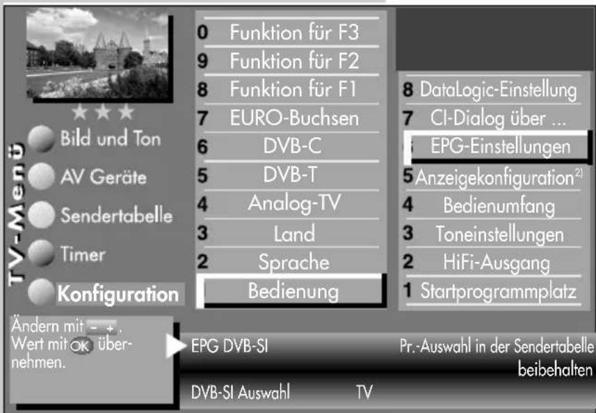 METZ Spectral 84 - Werkseitige EPG-Einstellung: - 1