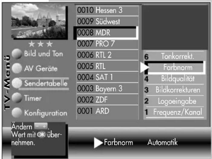 METZ Spectral 84 - Farbnorm einstellen: - 6