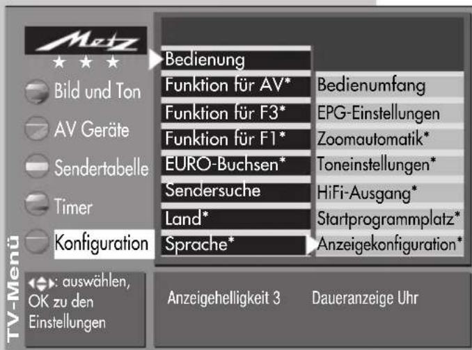METZ Spectral 72 - Anzeigekonfiguration einstellen - 1