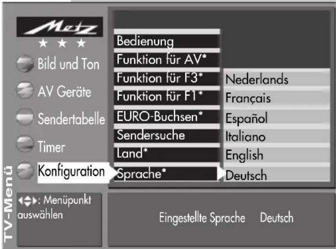 METZ Spectral 72 - Sprache/Land einstellen: - 5